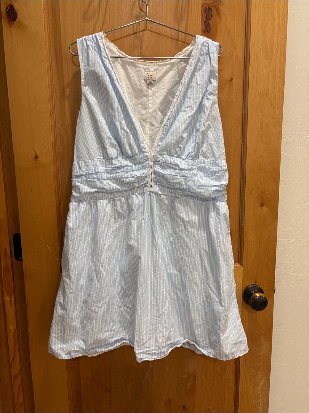 a new day Light Blue & White Striped Mini Dress